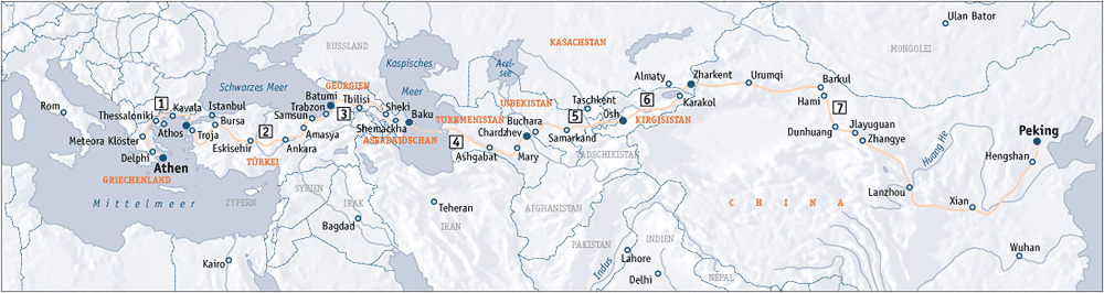 Route Athen - Peking