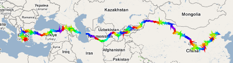 &Uuml;bersichtskarte Athen-Peking