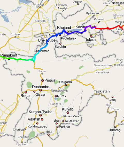 Strecke Tadschikistan
