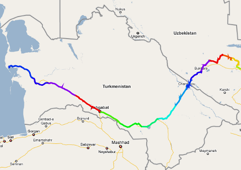Strecke Turkmenistan